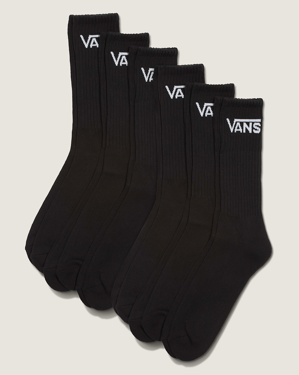 Classic Crew Socks 6-Pack in Black | Vans discount