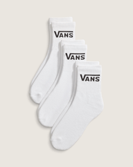 Classic Half Crew Socks 3-Pack in White | Vans outlet