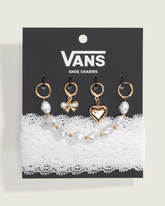 Vans Pearl and Lace Shoe Charm Set in White | Vans online