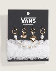 Vans Pearl and Lace Shoe Charm Set in White | Vans online
