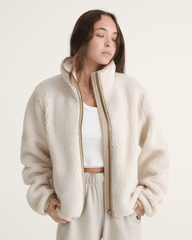 Misty Fog High Pile Jacket in Egret Beige | Vans discount