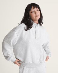 Script Logo Mock Neck Sweatshirt in White Heather | Vans online