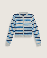 Premium Dolly Stripe Cardigan Sweater in Cement Heather Grey / Bright Azure Blue | Vans sale