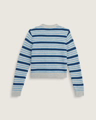 Premium Dolly Stripe Cardigan Sweater in Cement Heather Grey / Bright Azure Blue | Vans sale