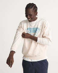 Waffle Shop Wave Blend Crewneck Sweatshirt in Marshmallow White | Vans sale