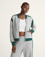 Rookie Track Zip Sweatshirt in Grey / Emerald Green | Vans discount