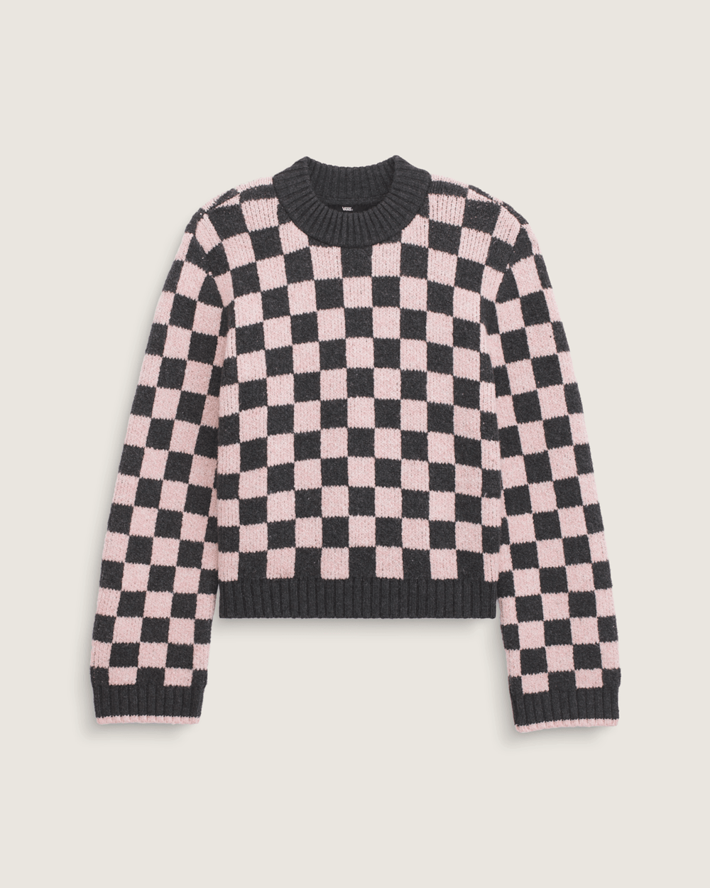 Cameron Sweater in Checkerboard Grey / Pink | Vans on sale