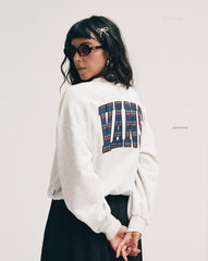 Tartan Up Retro Crew Sweatshirt in Heather White | Vans online