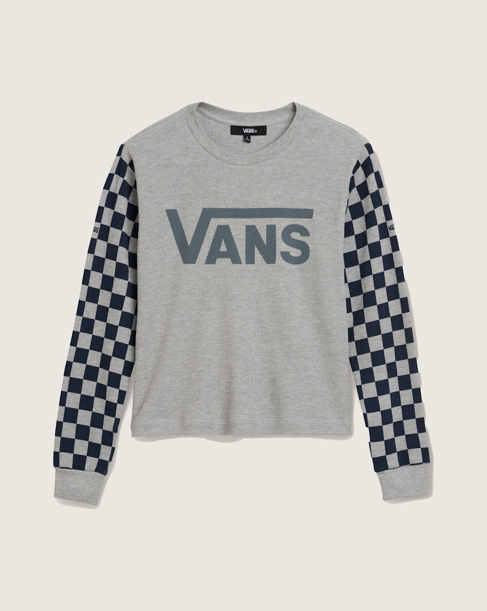 Checkerboard Long Sleeve Shirt in Heather Grey / Navy Blue | Vans outlet
