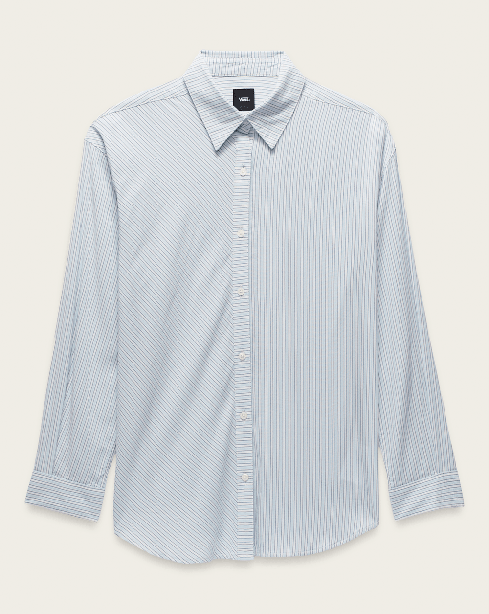Gillian Striped Button Up Shirt in White / Crystal Blue | Vans online