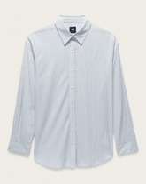 Gillian Striped Button Up Shirt in White / Crystal Blue | Vans online