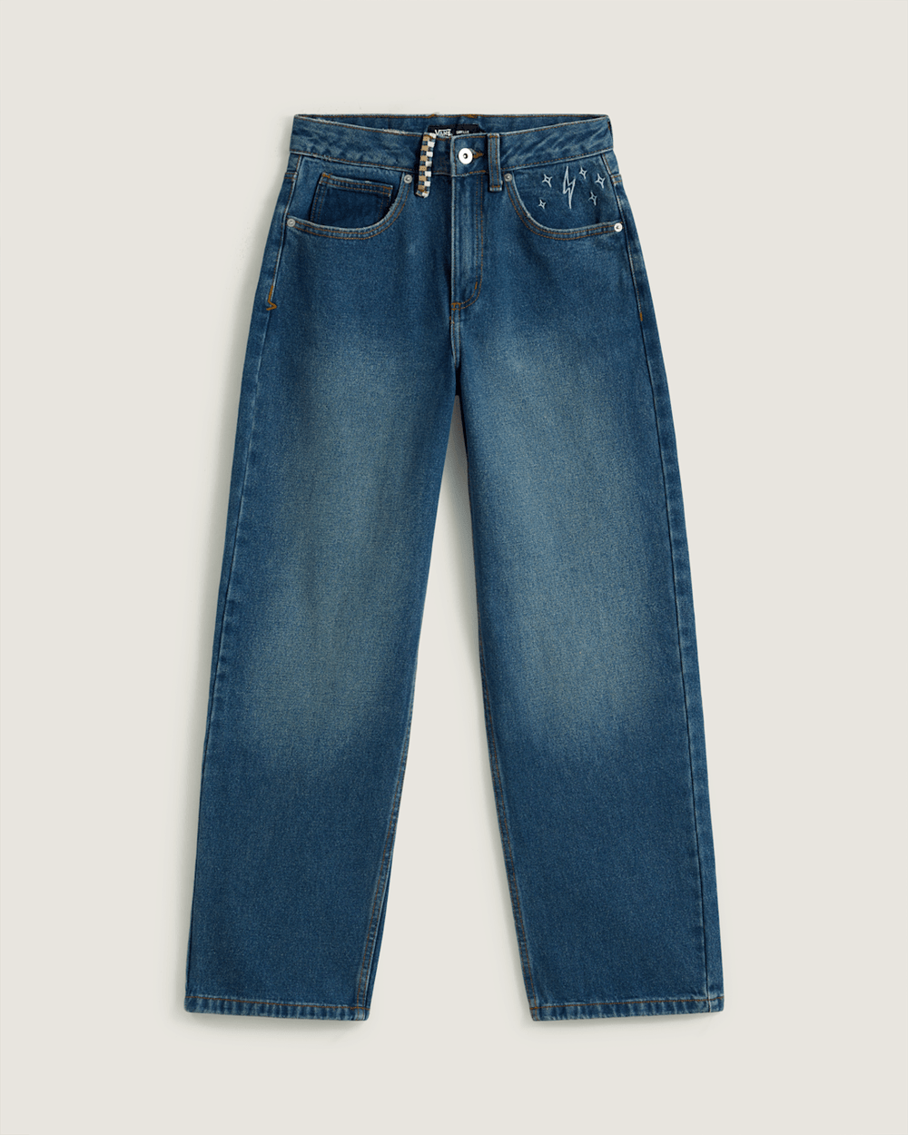 Sirelle Embroidered Denim Pants in Vintage Indigo Blue | Vans outlet