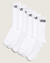 Classic Crew Socks 6-Pack in White | Vans on sale