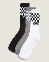 Classic Check Crew Socks 3-Pack in Checkerboard Black / White | Vans online
