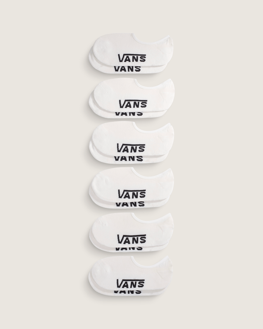 Classic No Show Socks 6-Pack in White | Vans on sale
