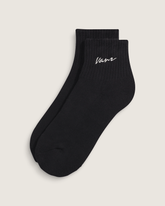 Kids Classic Script Half Crew Socks in Black | Vans outlet