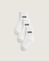 Kids Classic Crew Socks 3-Pack in White | Vans outlet