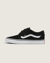 Skate Chukka Low Sidestripe Shoe in Black / White | Vans discount