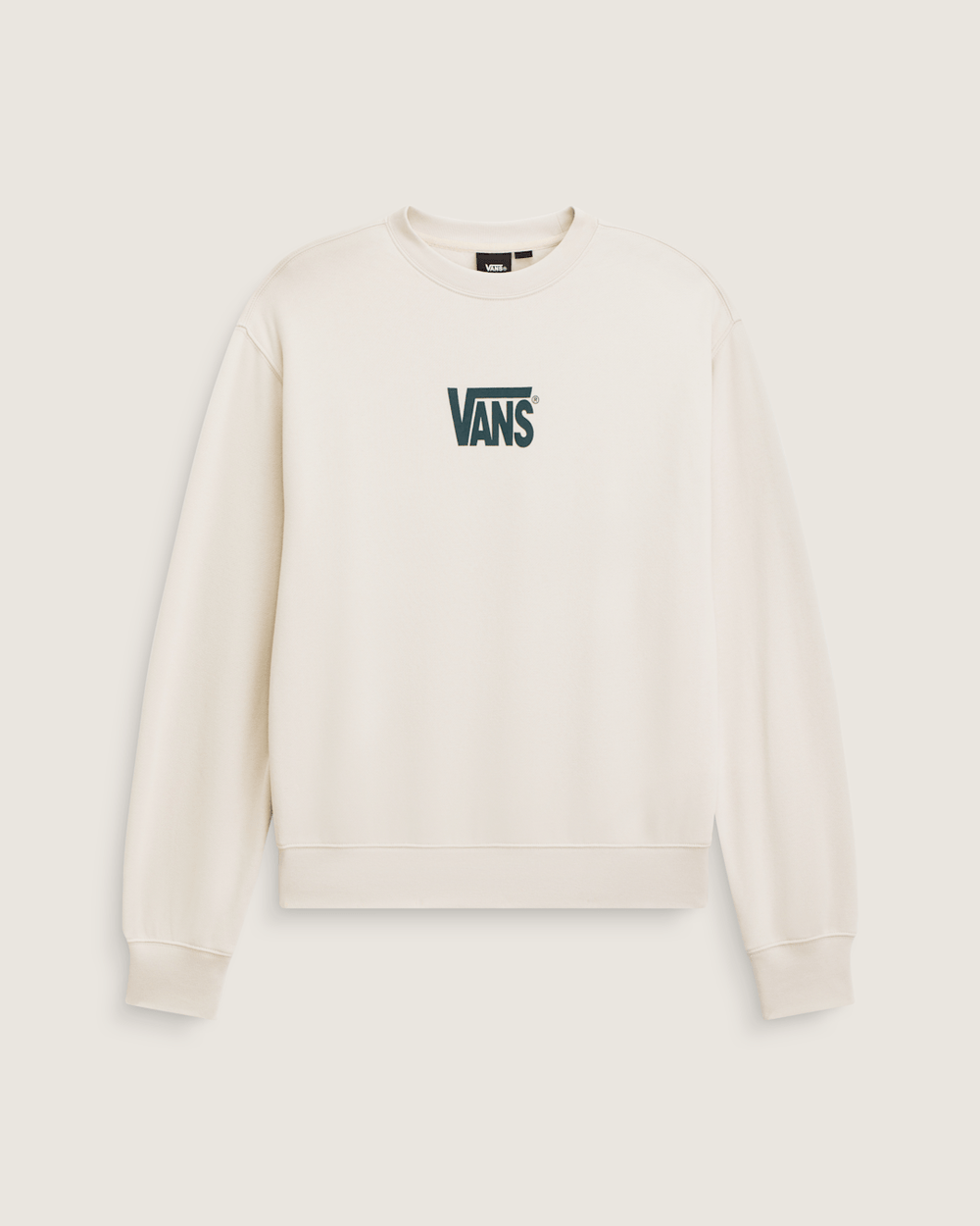 Stretch Logo Crew Sweatshirt in Oatmeal Beige | Vans discount
