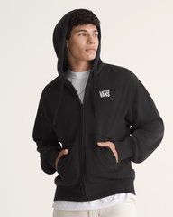 Stretch Logo Zip Hoodie in Black / White | Vans online