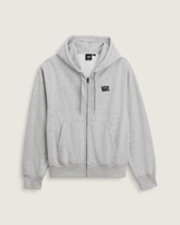 Stretch Logo Zip Hoodie in Cement Heather Grey | Vans online