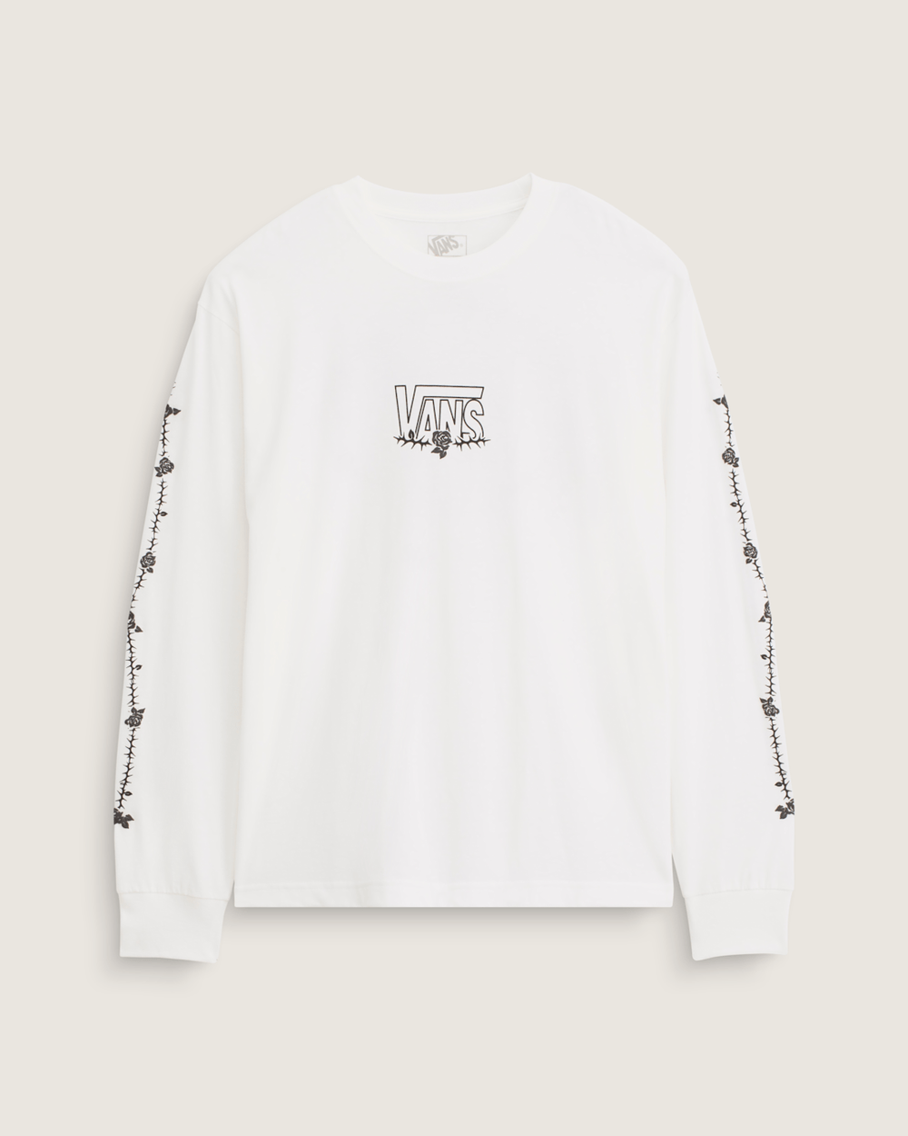 Rose and Thorns Long Sleeve T-Shirt in White | Vans outlet