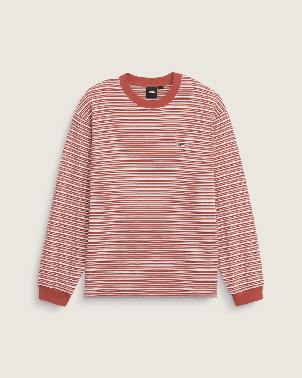 Wesley Stripe Long Sleeve Knit Shirt in Light Bronze Brown | Vans discount