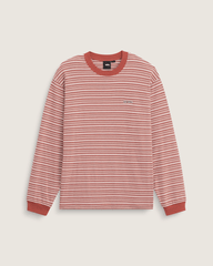 Wesley Stripe Long Sleeve Knit Shirt in Light Bronze Brown | Vans discount