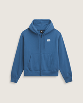 Stretch Logo Zip Hoodie in True Navy Blue | Vans near me