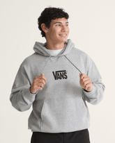 Stretch Logo Pullover Hoodie in Cement Heather Grey | Vans on sale
