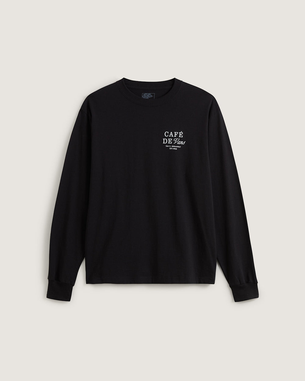 Cafe Vans Long Sleeve T-Shirt in Black | Vans online