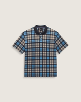 Bellmoor Plaid Polo Shirt in Parisian Night Blue / London Fog Grey | Vans sale