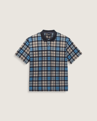 Bellmoor Plaid Polo Shirt in Parisian Night Blue / London Fog Grey | Vans sale