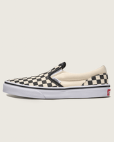Big Kids Classic Slip-On Shoe in Checkerboard Black / White | Vans sale