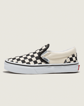 Kids Classic Checkerboard Slip-On Black/White Shoes | Vans discount