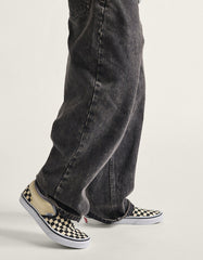 Kids Classic Checkerboard Slip-On Black/White Shoes | Vans discount