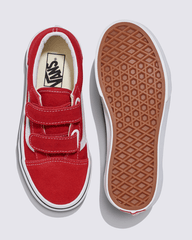 Little Kids Old Skool V Shoe in Racing Red / True White | Vans outlet