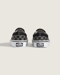 Kids Classic Checkerboard Slip-On Black/Pewter Shoes | Vans on sale