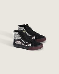 Little Kids Sk8-Hi Side Zip Halloween Shoe in In the Shadows Black / Port Red | Vans online