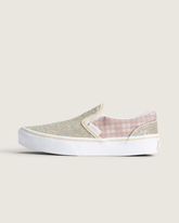 Little Kids Classic Slip-On Shoe in Glitter Plaid Incense | Vans near me