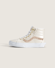 Little Kids SK8-Hi Side Zip Shoe in Dazzled Turtledove White | Vans on sale