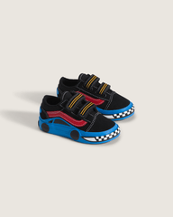 Toddler Old Skool V Shoe in Black / Blue | Vans outlet