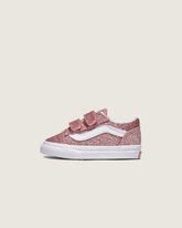 Toddler Old Skool V Shoe in Glitter Rose Gold Pink | Vans discount