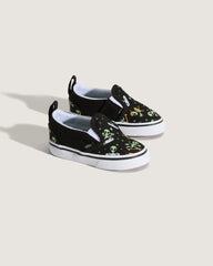 Toddler Classic Slip-On V Shoe in Black / Green | Vans online