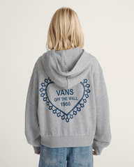 Kids Lacey Daze Retro Zip Hoodie in Cement Heather Grey | Vans online