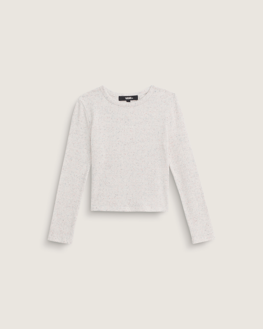 Kids Teri Confetti Rib Long Sleeve Shirt in Marshmallow White | Vans on sale