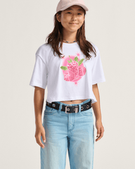 Kids Star Berries Crop T-Shirt in White | Vans online