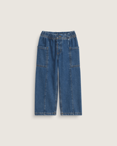 Little Kids Naithin 2.0 Elastic Waist Denim Pants in Vintage Indigo Blue | Vans on sale