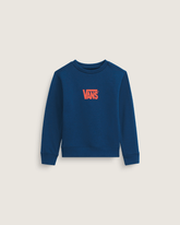 Little Kids Stretch Logo Crew Sweatshirt in Deep Indigo Blue / Flame Red | Vans online