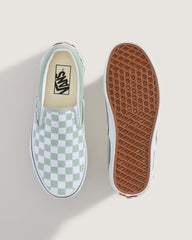 Classic Slip-On Checkerboard Shoe in Grey Olive Green / White | Vans online